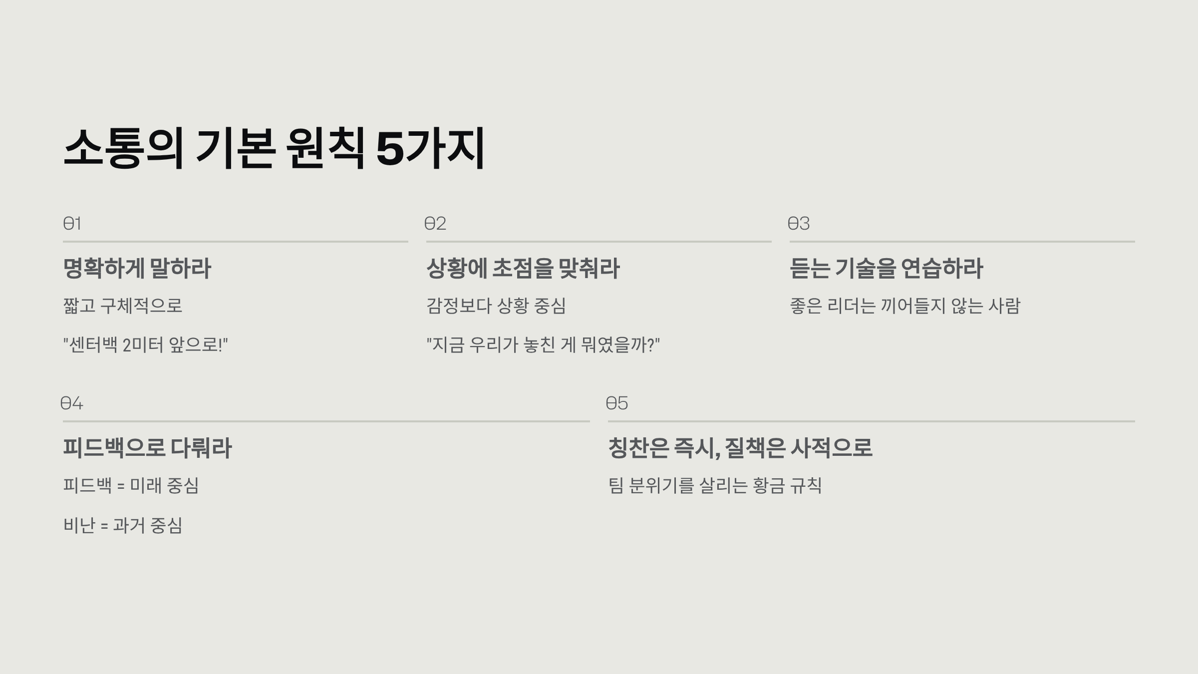 팀워크를 높이는 소통의 기술, 스포츠에서 배우는 리더십