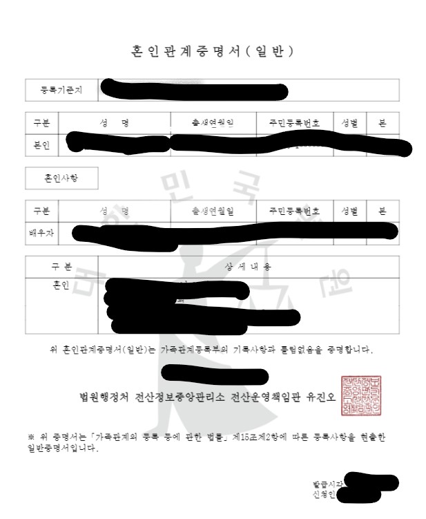 혼인관계증명서