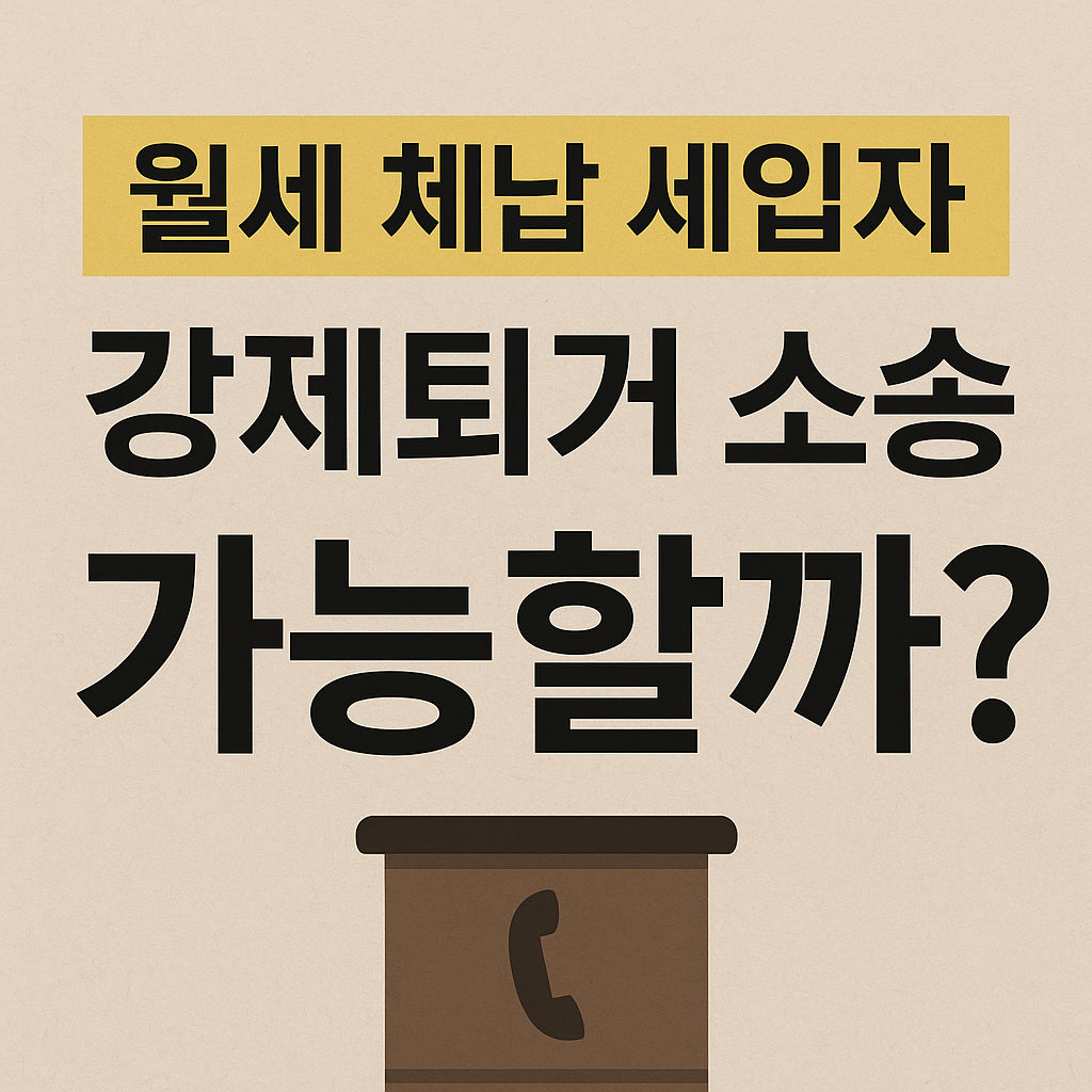 월세 체납 세입자, 강제퇴거 소송 가능할까?