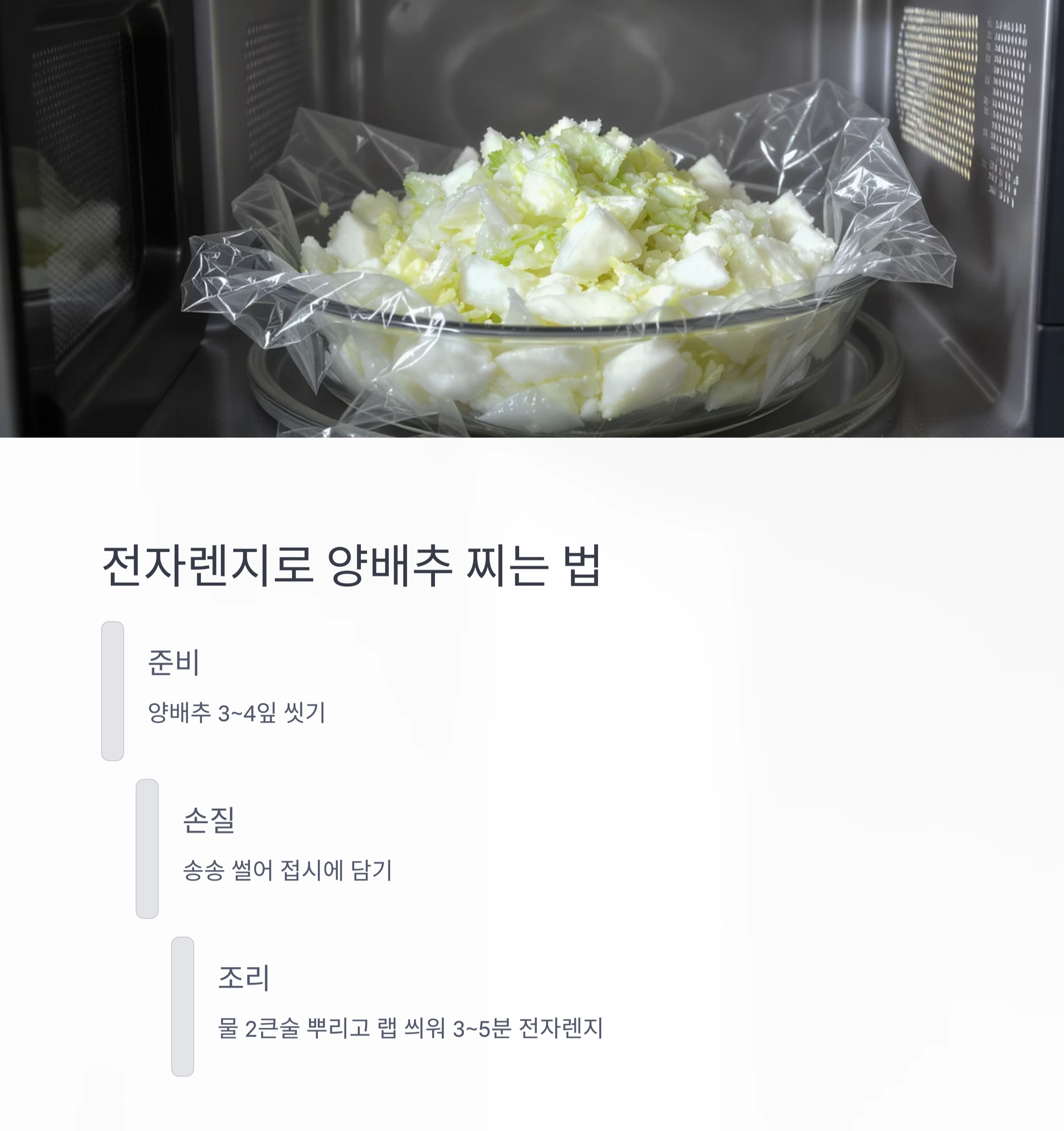 전자렌지로 뚝딱! 양배추 찜과 초간단 샐러드 활용법