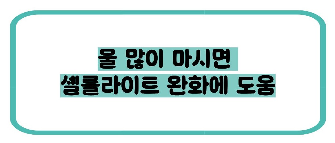 셀룰라이트 없애는 법