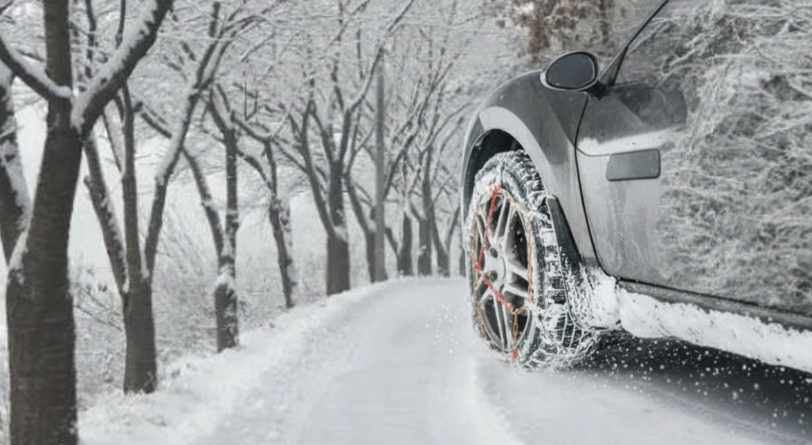 폭설과 스노체인 이미지