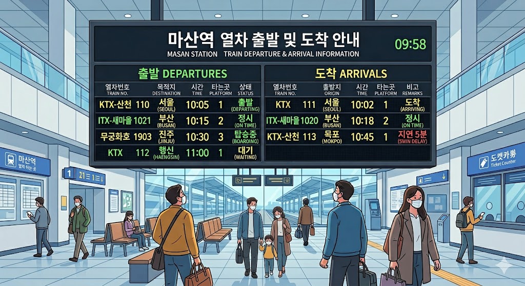 마산역 KTX 시간표 요금 정보