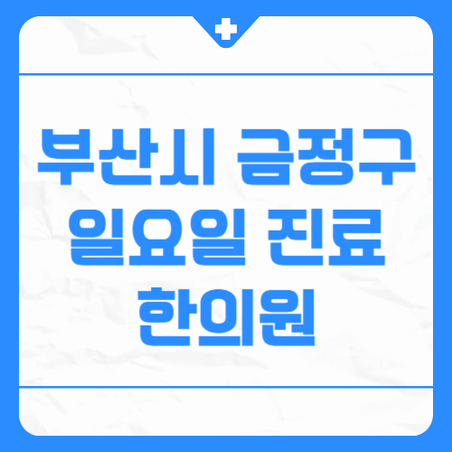 부산시 금정구 일요일 진료 한의원