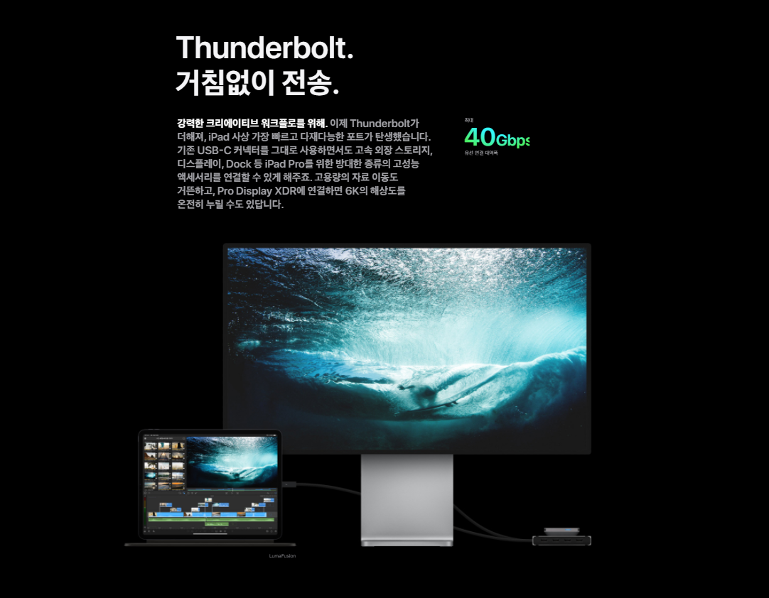 아이패드 프로 5세대 thunder bolt 사용 가능