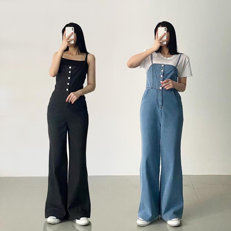 덩크 청멜빵바지 오버롤 여름멜빵바지