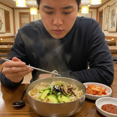 대장내시경 전 칼국수 먹어도 될지 고민하는 사람