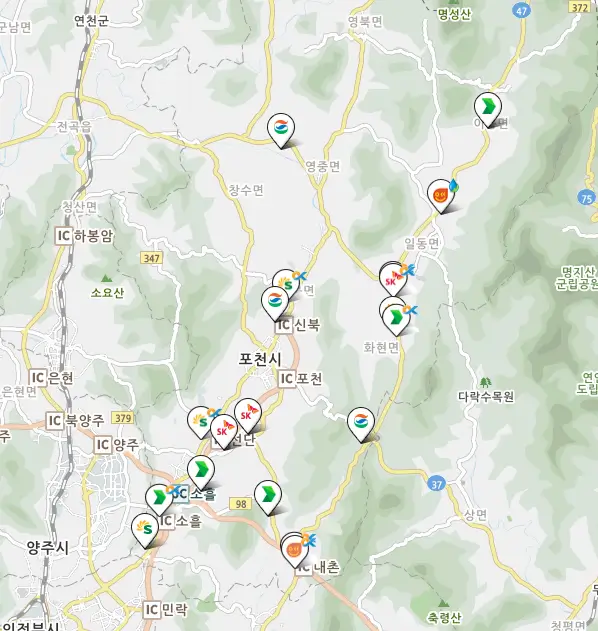 포천시 24시 주유소 위치