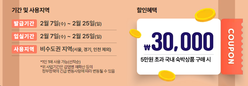 2024 설 연휴 여행가는 달ㅣ대한민국 숙박세일 페스타!ㅣ숙박 할인권