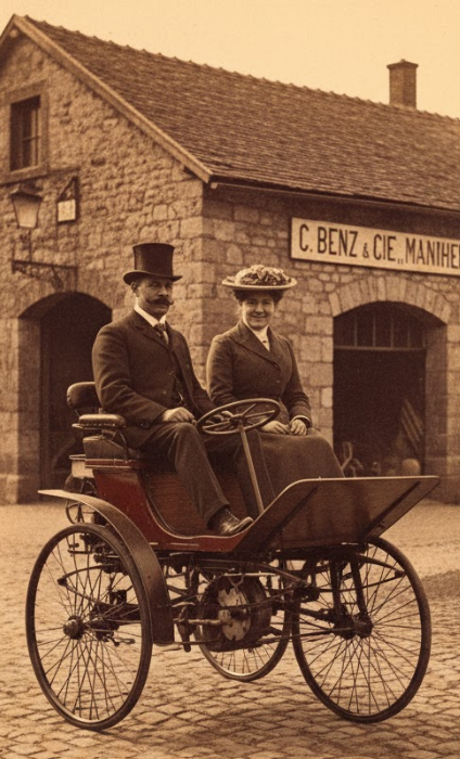 최초의 자동차 관련 사진 - 페이던트 모터바겐