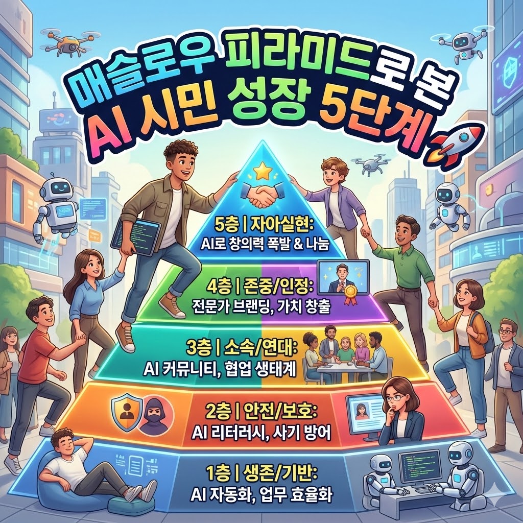 매슬로우 피라미드로 본 AI 시민 성장 5단계