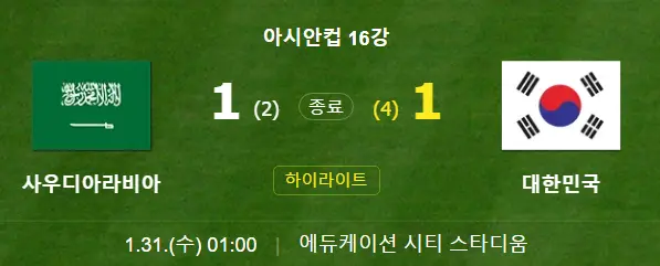 2023-카타르-아시안컵-사우디전-경기결과