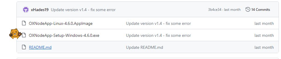OXOA 노드 설치화면