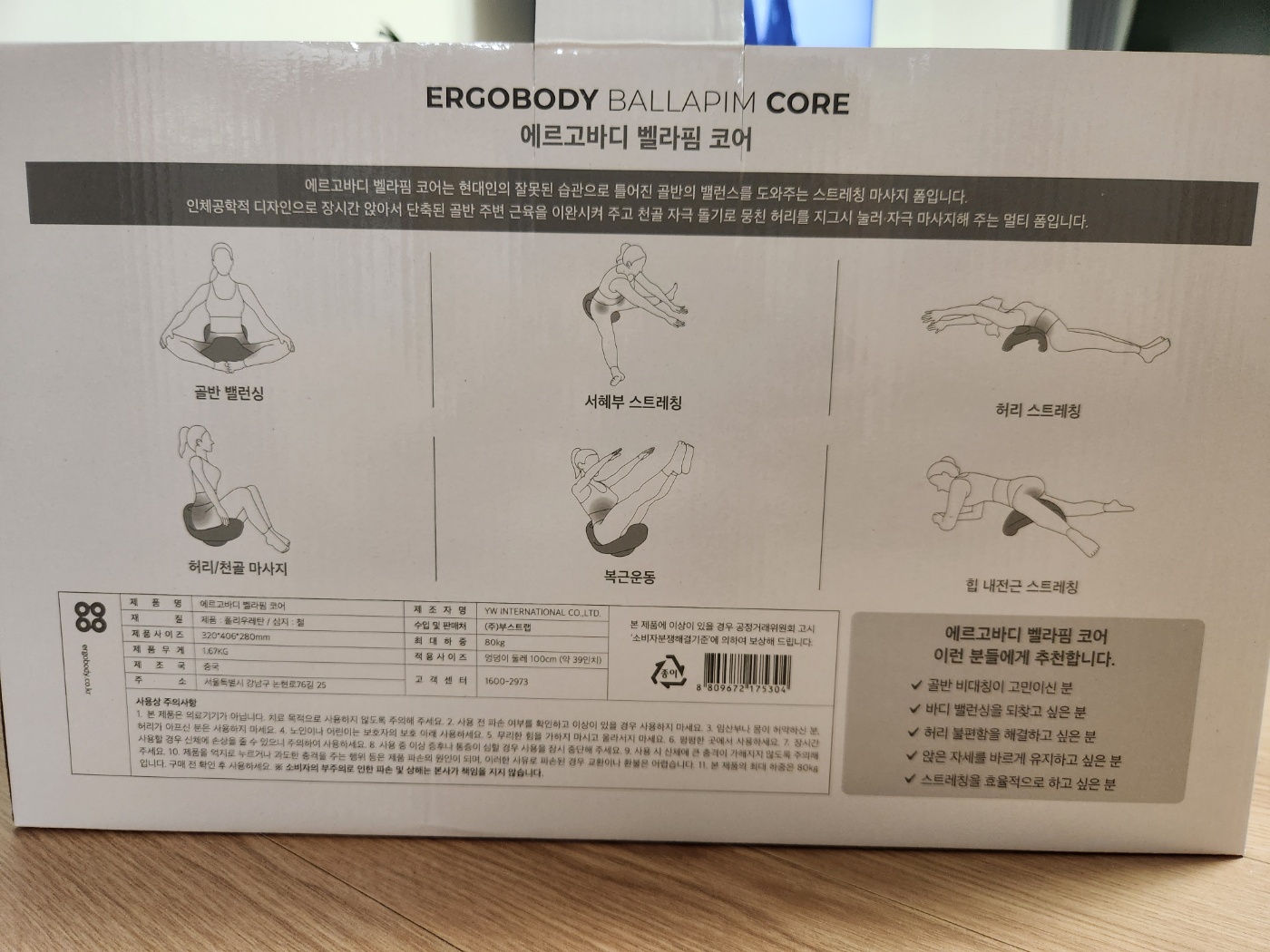에르고바디 벨라핌 코어 구매 후기