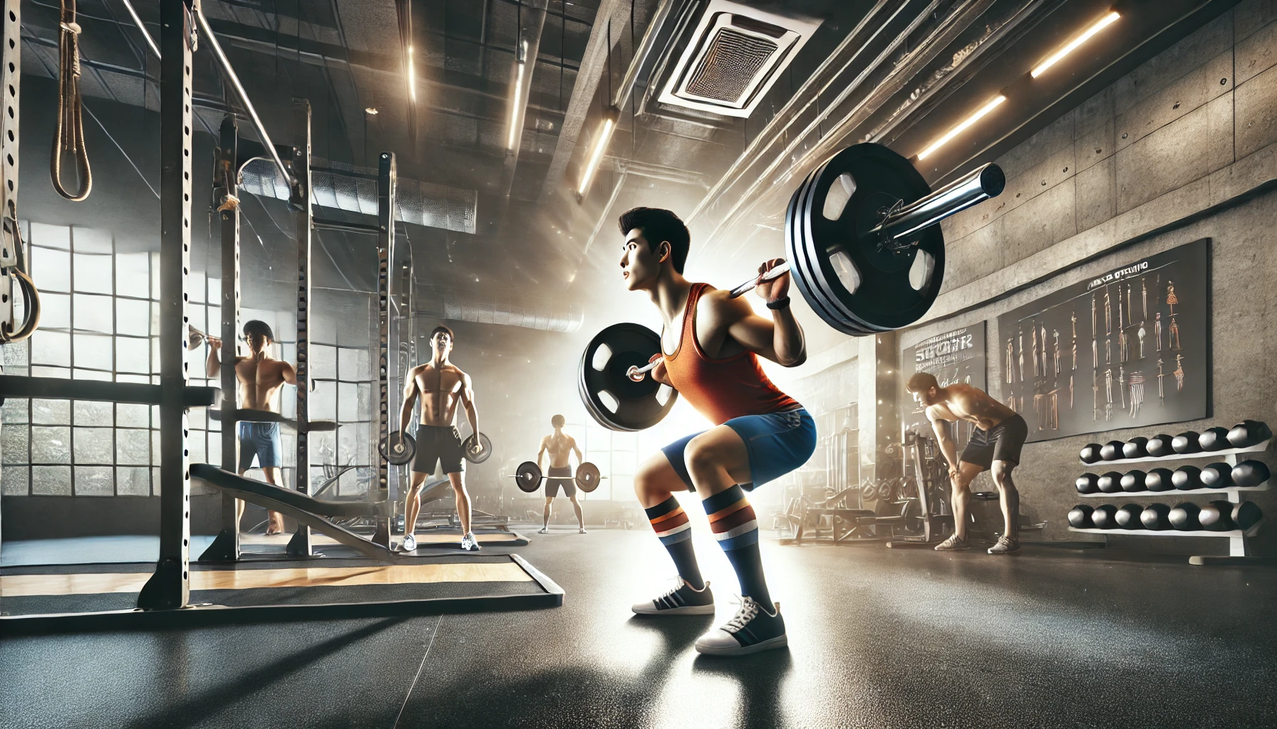 운동중인 남자들