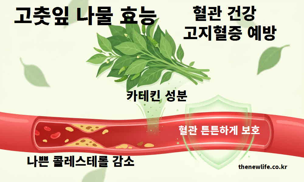 고춧잎 나물 효능 혈관 건강 고지혈증 예방
