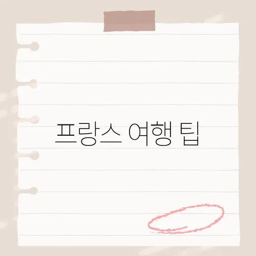 프랑스 여행 팁, 소매치기3계명?