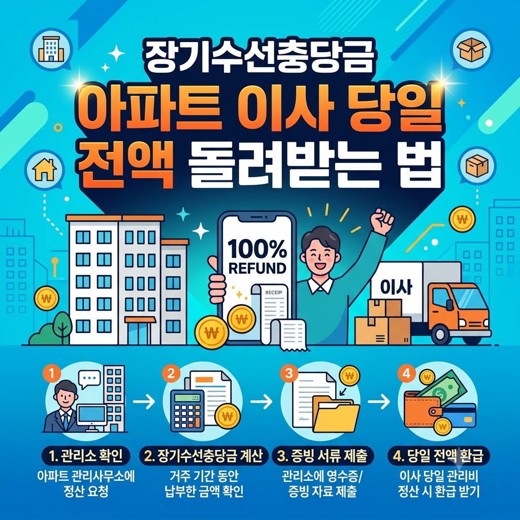 장기수선충당금 아파트 이사 당일 전액 돌려받는 법 단계별 인포그래픽 썸네일
