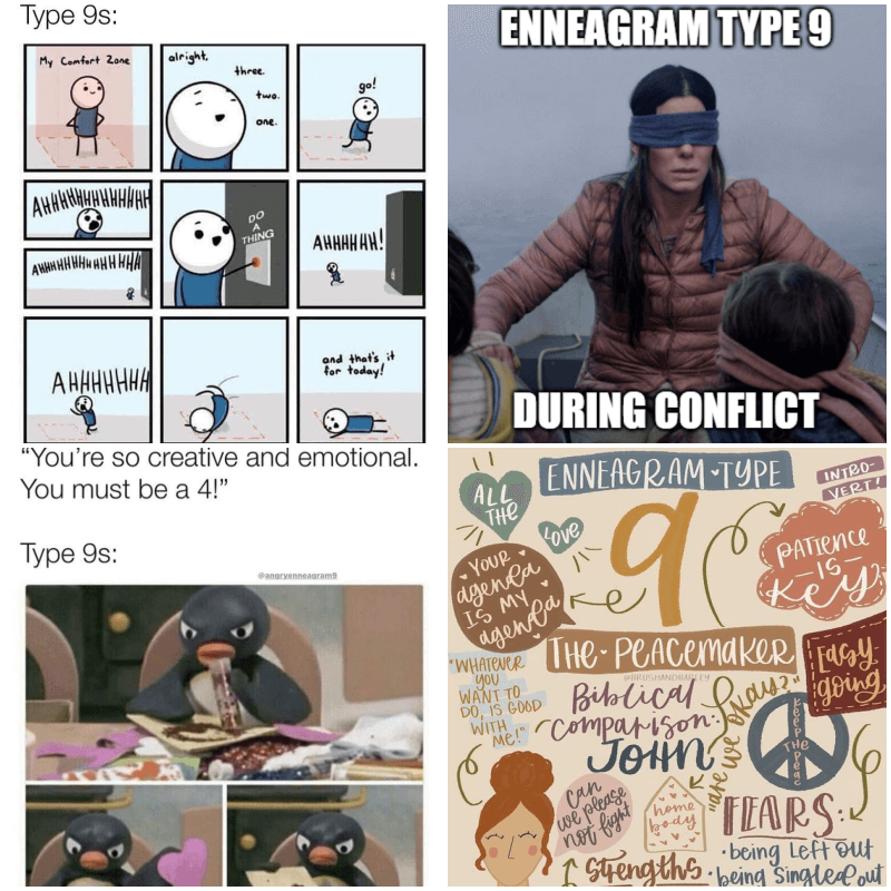 에니어그램 9번 짤 4개