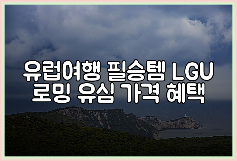 유럽여행 필승템 LGU 로밍 유심 가격 혜택
