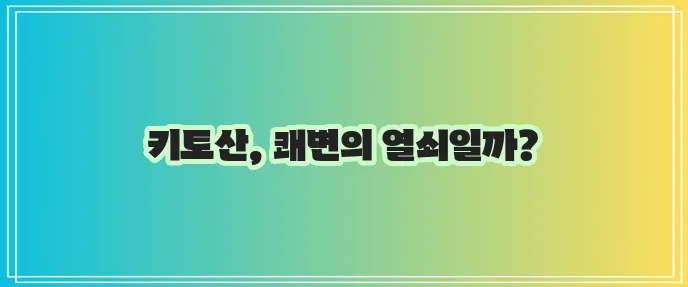 키토산으로 변비 해결 건강한 삶을 되찾으세요!