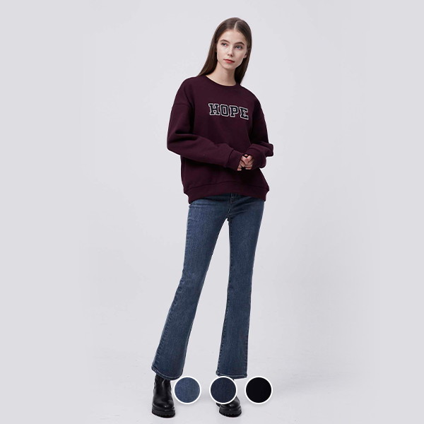 지오다노 여 기모 부츠컷 청바지 411941