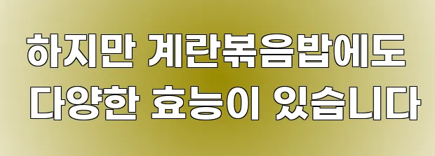  하지만 계란볶음밥에도 다양한 효능이 있습니다