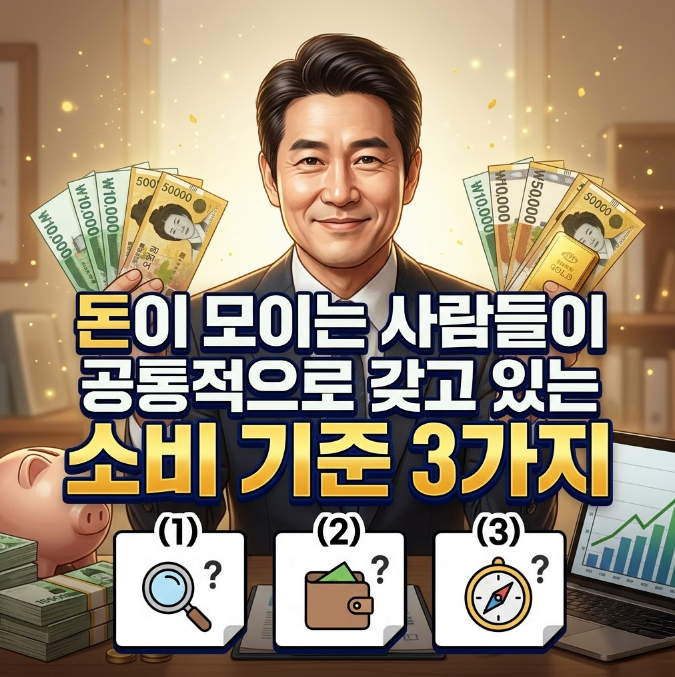 돈이 모이는 사람들이 공통적으로 갖고 있는 소비 기준 3가지
