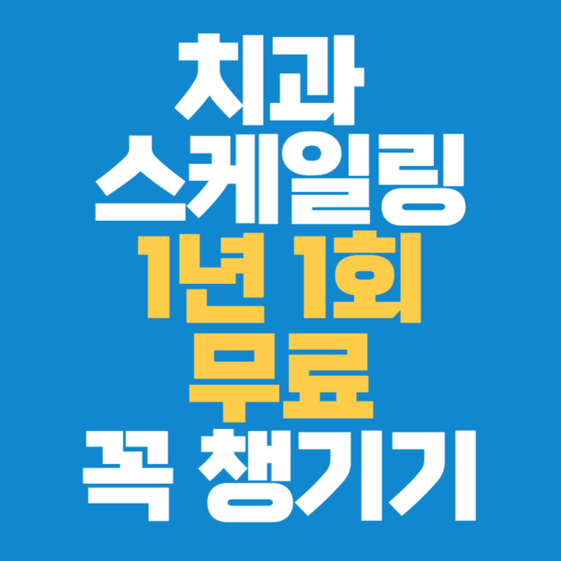 치과 스케일링 1년 1회 무료