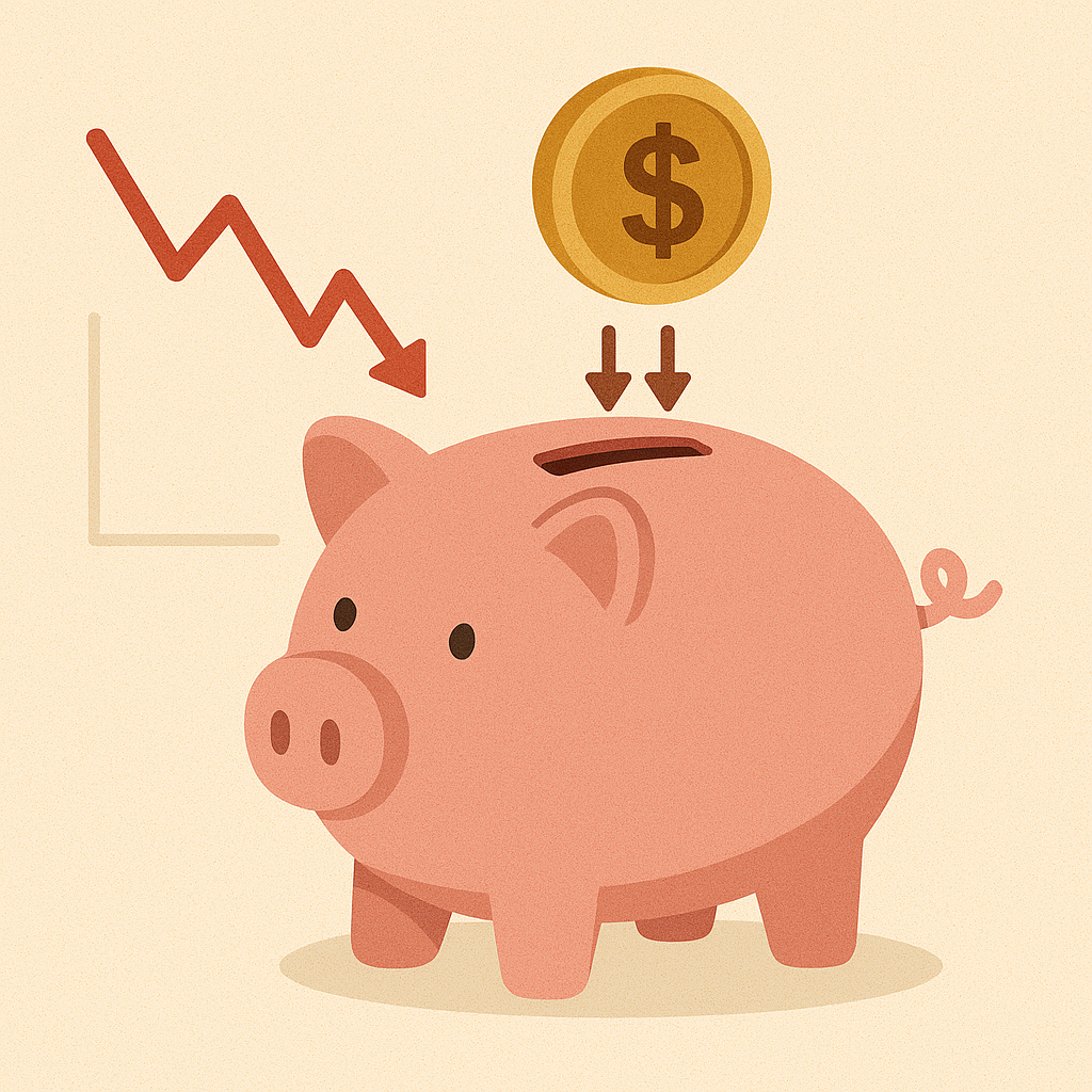 저금리와 저축을 나타내는 인포그래픽 이미지