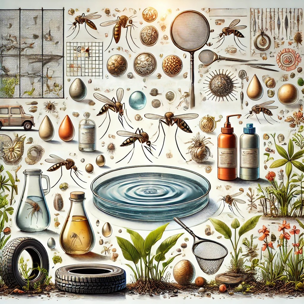 모기의 서식지, 예방법 등을 모아둔 사진