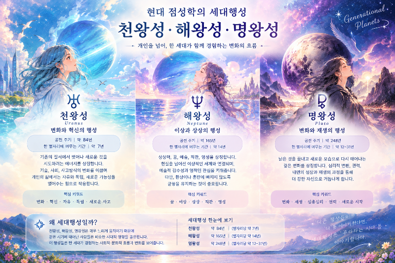 세대행성: 천왕성 해왕성 명왕성