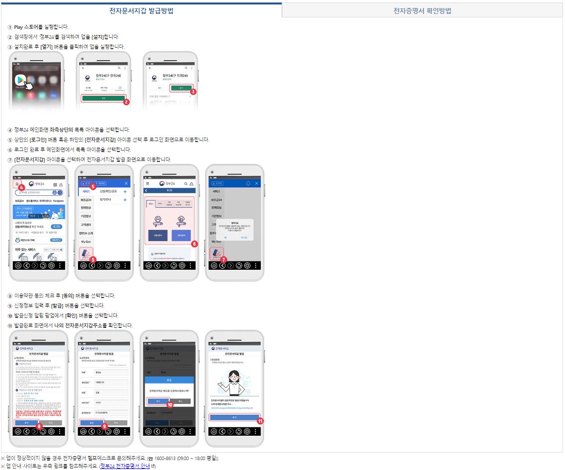 기본증명서 발급방법