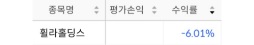휠라홀딩스(081660) 수익률