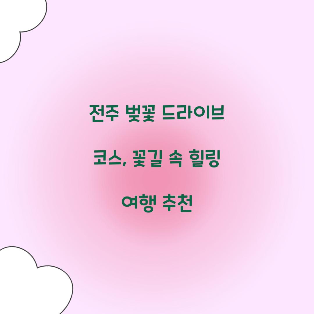 전주 벚꽃 드라이브 코스