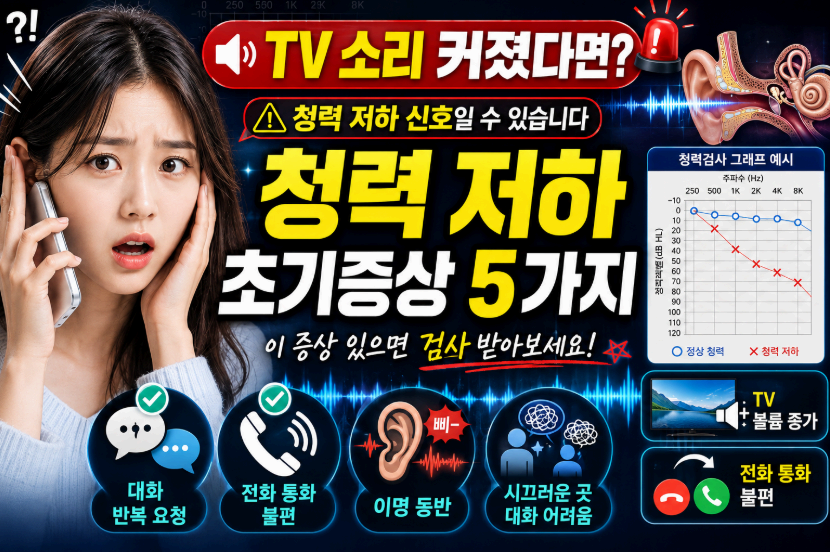 청력 저허 초기증상 5가지 이미지사진