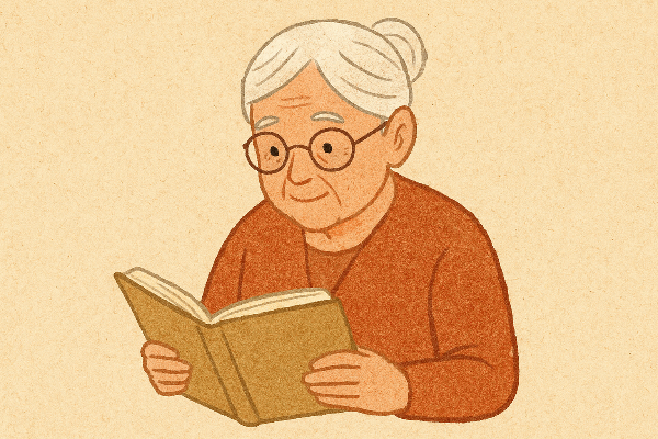 독서하는 노년 여성 관련 이미지