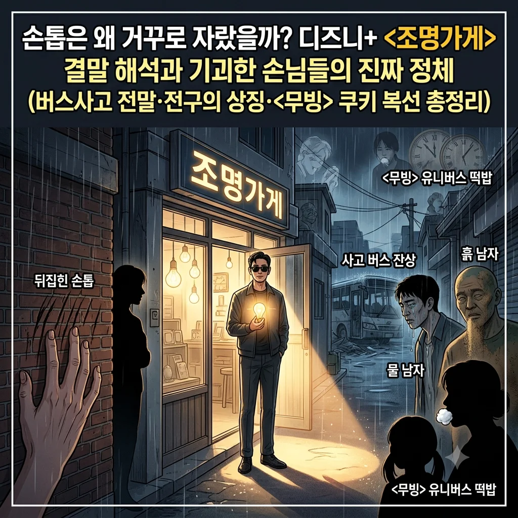 디즈니 플러스 조명가게 결말 해석 및 손톱 여자 버스 참사 전구의 비밀 총정리