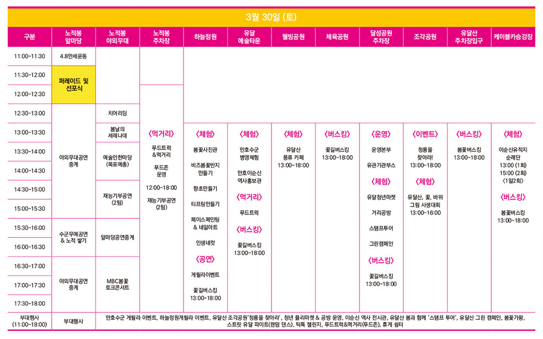 2024 목포 유달산 봄축제 일정표