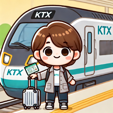 기차를 타는 모습