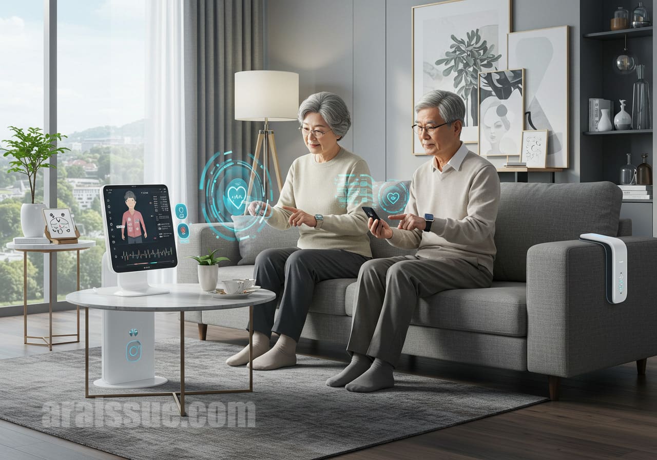 스마트 건강기기와 AI 기반 건강 관리 기기를 사용하고 있는 50대 부모님, 효도상품으로 떠오르는 시장 트렌드