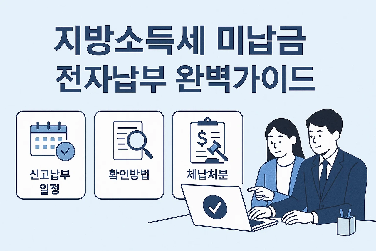 지방소득세 미납금 신고납부 일정, 확인방법, 체납처분 - 전자납부 완벽가이드 안내 이미지