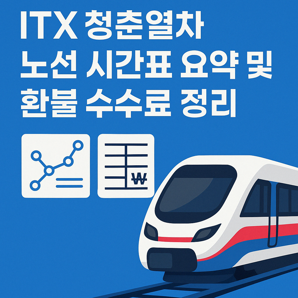 ITX 청춘열차 예매 노선 시간표 및 환불 수수료