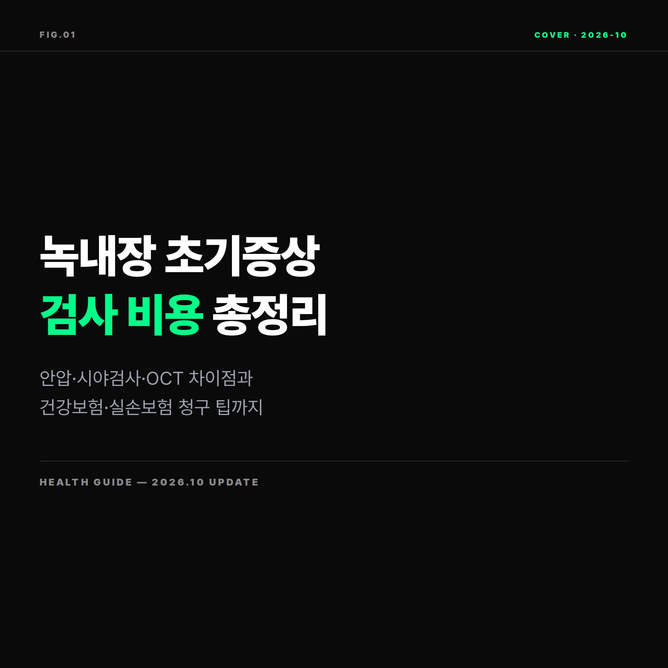 2026 녹내장 초기증상 검사 비용 총정리 표지 이미지