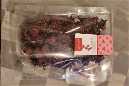 포장된 히비스커스 꽃잎차