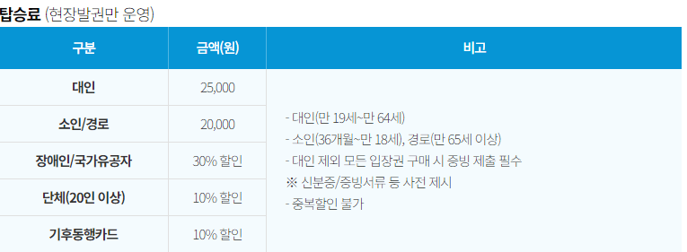 서울달 탑승료