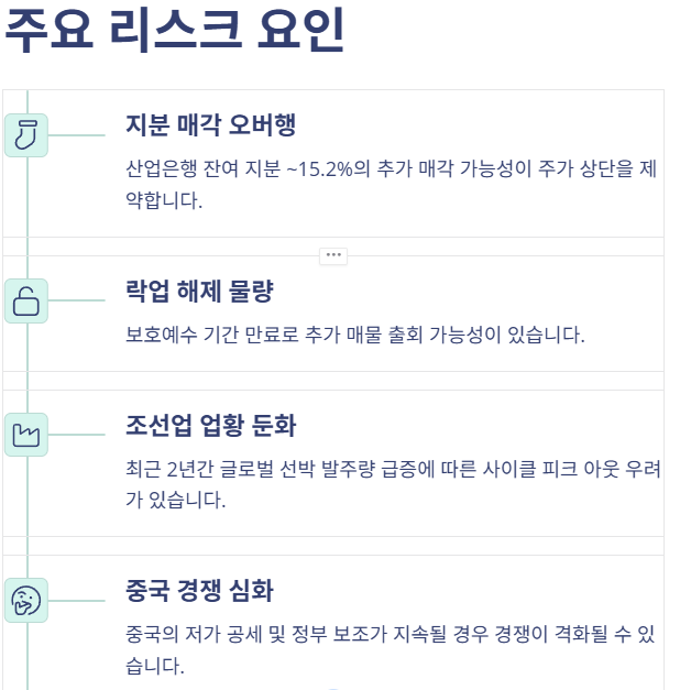 한화오션 주식 리스크 요인