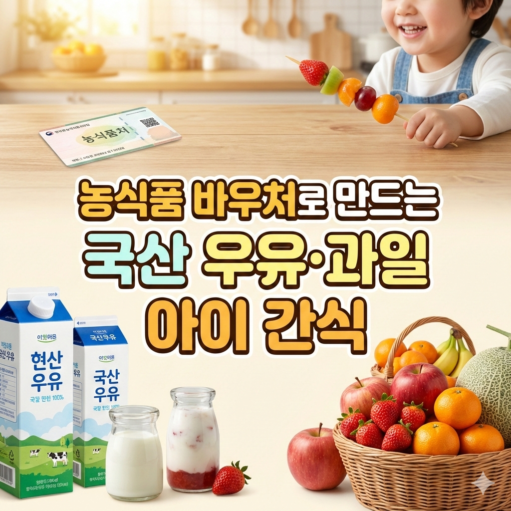 농식품 바우처로 만드는 아이 간식, 국산 우유 과일 레시피 모음