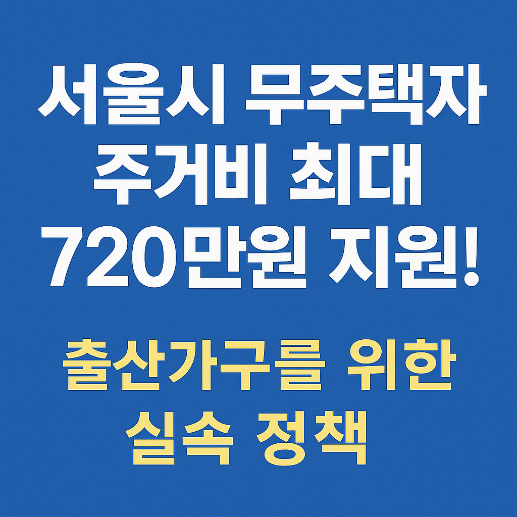 서울시 무주택 출산가구, 최대 720만 원 주거비 지원! – 혜택 조건과 신청 방법 총정리