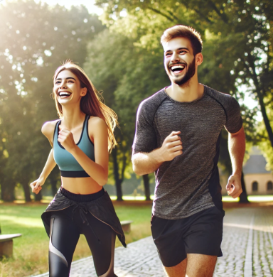 러닝 운동을 하고 있는 부부